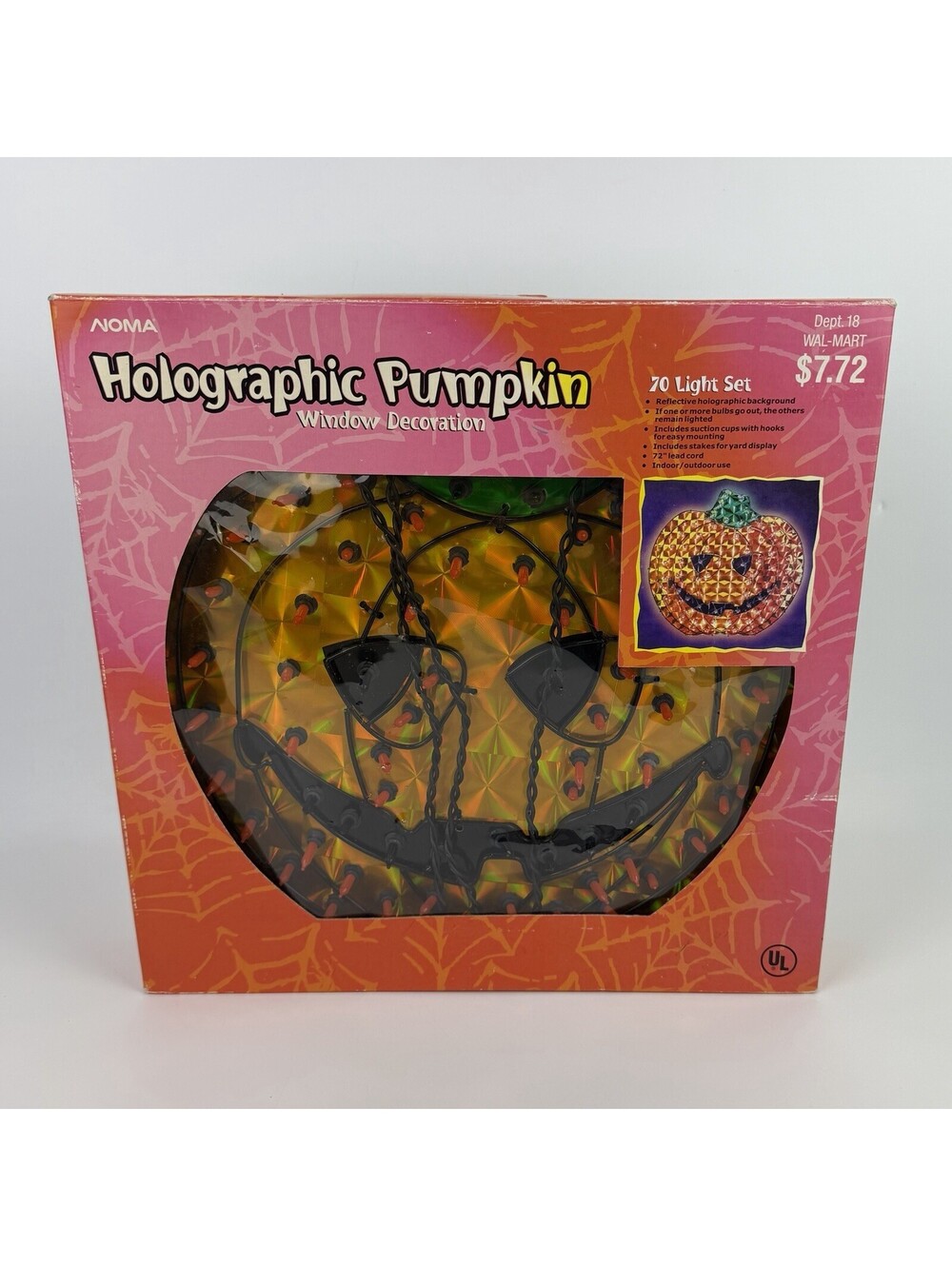 Noma Holographic Pumpkin  Halloween Window Decoration Works